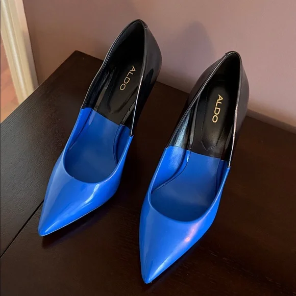 Aldo color block Black and Blue Heels NWOB - Picture 2 of 7